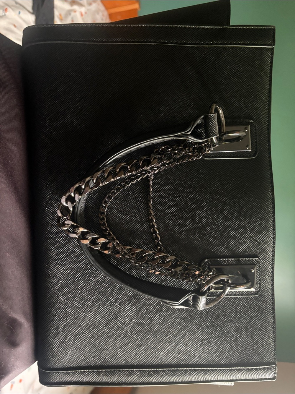 JustFab Black Chain-Handle Tote